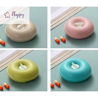 &lt;Happybay&gt; กล่องยาโดนัท 4 ช่อง ขนาดใหญ่ จุของได้เยอะ สําหรับเดินทาง ลดราคา