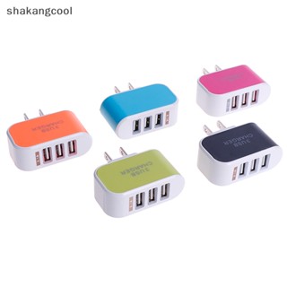 Shakangcool อะแดปเตอร์ชาร์จโทรศัพท์มือถือ 5V 3.1A สามพอร์ต USB ปลั๊ก US SGL