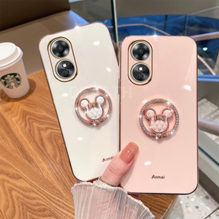 เคสโทรศัพท์มือถือ แบบนิ่ม ลายมินนี่ ประดับเพชร สําหรับ OPPO A78 NFC OppoA78 4G 5G 2023 A78Nfc