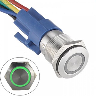 【Big Discounts】Compact Design Stainless Steel LED Self locking Push Button Switch 22mm Latching#BBHOOD