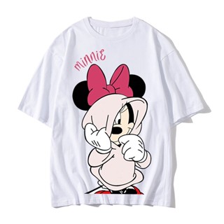 เสื้อมิกกี้เมาส์น่ารัก คอกลม เนื้อนุ่ม ใส่สบาย Mickey Mouse เสื้อยืดใส่ได้ทั้งชายและหญิง คอตตอน oversize แขนสั้นสวยๆ