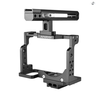 {fly} Andoer C15-B Camera Cage + Top Handle Kit Aluminum Alloy with Cold Shoe Mount Compatible with  Z6/Z7 DSLR Camera