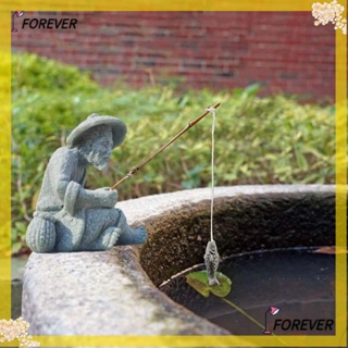 Forever รูปปั้นชาวประมง ขนาดเล็ก 1.8*1.6*1.6 นิ้ว สําหรับตกแต่งบ้าน ตู้ปลา