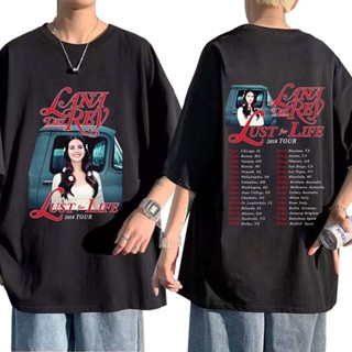 เสื้อยืด พิมพ์ลายอัลบั้มเพลง Singer Lana Del Rey สไตล์วินเทจ ฮาราจูกุ สตรีท ฮิปฮอป สําหรับผู้ชาย และผู้หญิง