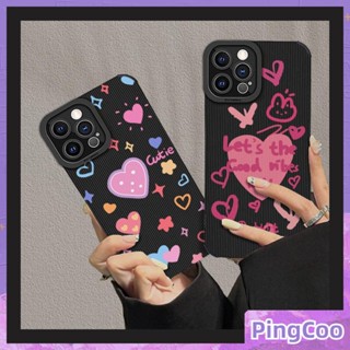 Pingcoo - เข้ากันได้สำหรับ เคส iphone 11 เคสไอโฟน เคสไอโฟน11 เคสโทรศัพท์แบบนิ่มกันกระแทกวีเนียร์ลายแนวตั้งสีดำป้องกันกล้องสีตลกหัวใจใหญ่เข้ากันได้กับ iPhone 14 13 PRO MAX 12 PRO MAX XS XR สูงสุด 7 8