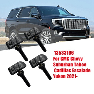 เซนเซอร์วัดความดันลมยาง TPMS 4 ชิ้น 13533166 ผ้าโพกหัว สําหรับ GMC Chevy Suburban Tahoe Cadillac Escalade Yukon 2021