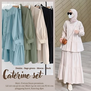 Caterine One Set 2in1 เสื้อโปโล พรีเมี่ยม ไซส์ XL สําหรับผู้หญิงมุสลิม