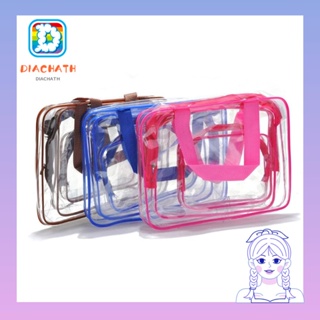 Diachath กระเป๋าเครื่องสําอาง PVC แบบใส กันน้ํา มีซิป สําหรับผู้หญิง