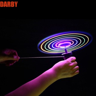 Darby ของเล่นใบพัดบิน UFO พลาสติก มีไฟ Led สุ่มสี