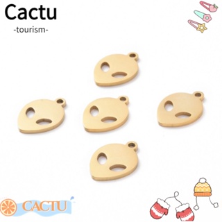 Cactu จี้หัวเอเลี่ยน สเตนเลส ขนาด 15*10*1 มม. สีทอง สําหรับทําเครื่องประดับ 20 ชิ้น