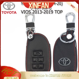 Xinfan TOYOTA YARIS ATIV 2014-2020, VIOS 2013 เคสหนังแท้ ชั้นนํา พร้อมตัวล็อครีโมตรถยนต์ กันกระแทก สีดํา