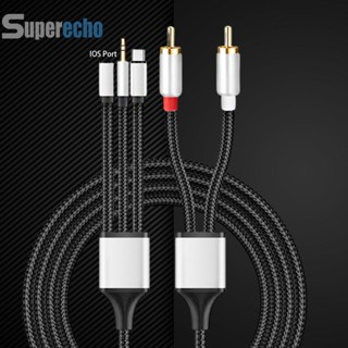 [superecho.th] สายเคเบิลแยกเสียง Type-C ตัวผู้ 3.5 มม. เป็น 2RCA 1 2 3 ม. 3in1 สําหรับไฟ