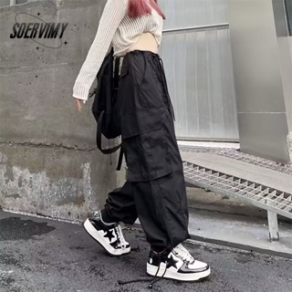 SOERVIMY  กางเกงขายาว กางเกงเอวสูง สไตล์เกาหลี แฟชั่น 2023 ทันสมัย สไตล์เกาหลี fashion Korean Style A90M002 36Z230909