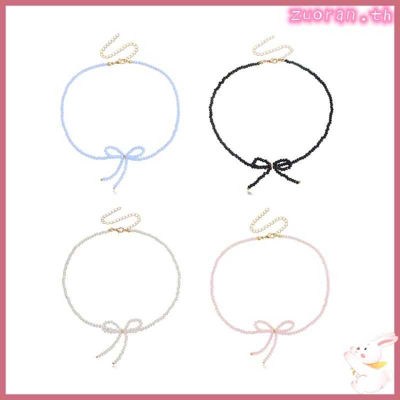Zuo สร้อยคอโซ่ ประดับลูกปัดแก้วคริสตัล สไตล์โบฮีเมียน