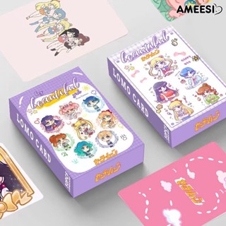 Ameesi การ์ดโลโม่ พิมพ์ลายการ์ตูนอนิเมะญี่ปุ่น สองด้าน ของเล่นสําหรับเด็กผู้ชาย และผู้หญิง 30 ชิ้น ต่อชุด