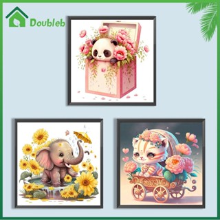 【Doub X ✮】ภาพวาดปักเพชร ทรงกลม ลายสัตว์ 5D DIY สําหรับตกแต่งบ้าน ✮