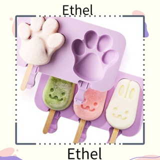 Ethel1 แม่พิมพ์ซิลิโคน ทรงวงรี สีม่วง ใช้ซ้ําได้ 19.1*10.7*2.5 ซม. พร้อมแท่งซิลิโคน สําหรับทําเค้ก ไอศกรีม โฮมเมด