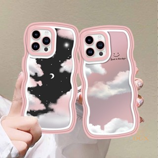 เคสโทรศัพท์มือถือ TPU ลายก้อนเมฆ ดวงจันทร์ ดาว ขอบคลื่น สําหรับ Samsung A24 A14 A04 A04E M23 A13 A03S A53 A73 A33 A02 A50S A30S A23 A22 A21S A12 A02S A11 A51 A30 A52 M12 A71 A53 A32 DGX