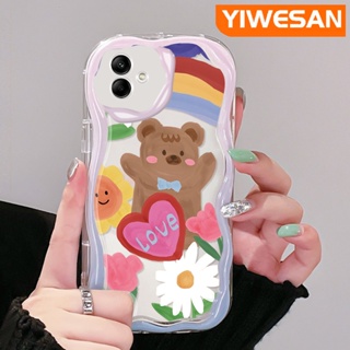 เคสโทรศัพท์มือถือแบบนิ่ม ใส กันกระแทก ลายการ์ตูนหมีน่ารัก สีมาการอง สําหรับ Samsung A04 A04E M04 F04