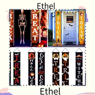 Ethel1 แบนเนอร์โพลีเอสเตอร์ ทนทาน สําหรับแขวนตกแต่งประตู วันฮาโลวีน เจ้าบ่าว เจ้าสาว