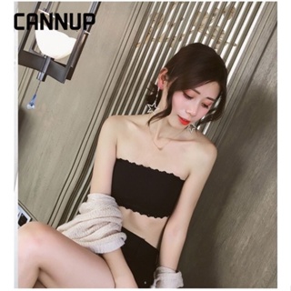 CANNUP 1 บาทเสื้อชั้นในแบบไม่มีโครงด้านหลังบุฟองน้ำหุ้มผ้าปิดหน้าอกป้องกันการลื่นมองเห็นได้ชัดเจนสายคาดหน้าอกบุฟองน้ำปิดหน้าอกบาง I92Y0PW