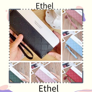 Ethel1 กระเป๋าสตางค์ กระเป๋าคลัทช์ หนัง PU มีซิป หลายชั้น อเนกประสงค์ สําหรับผู้หญิง