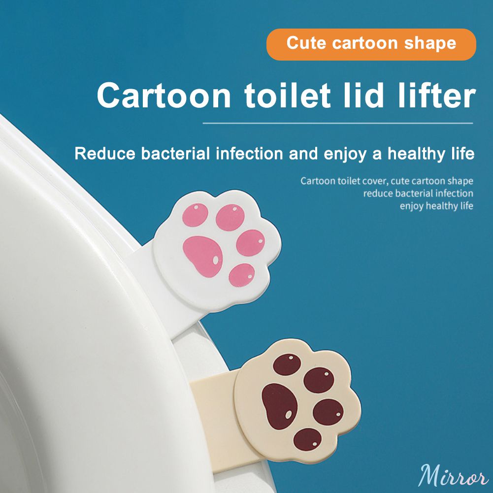 น่ารักการ์ตูนฝาชักโครก Creative Cat Claw Shape Toilet Handle Anti-slip Pp Toilet Lid Lifter พลาสติกสะดวก Clamshell เปิด M