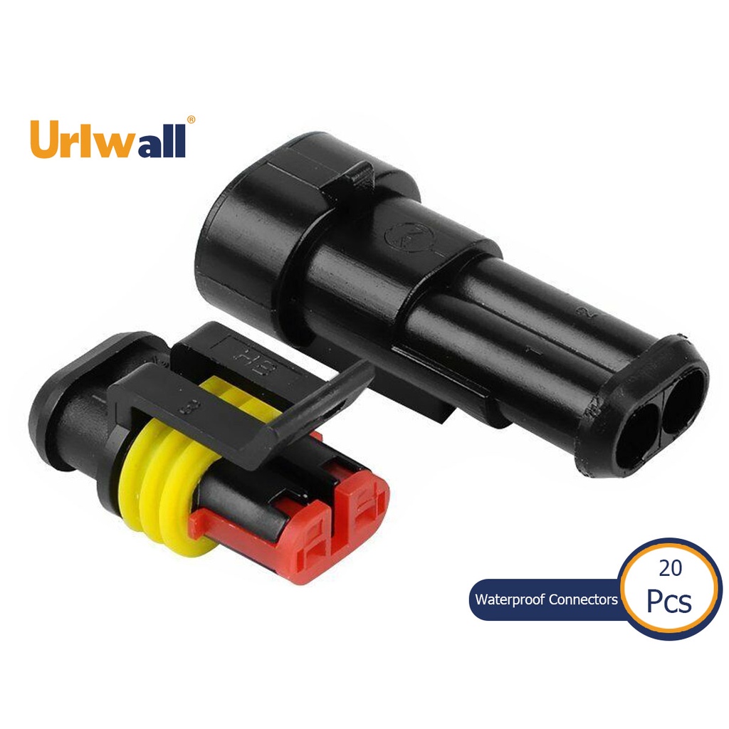 2 ชุด/5 ชุด Way AMP Super Seal Pins HID กันน้ําสายไฟปลั๊กสําหรับรถยนต์กันน้ํา Connector 1/2/3/4/5/6 Pins