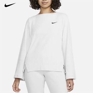 Nike เสื้อยืดลําลอง แขนยาว คอกลม แฟชั่นสําหรับสตรี DV7867