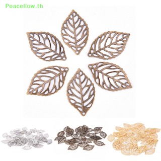 Peacellow จี้โลหะ รูปใบไม้ สําหรับทําเครื่องประดับ DIY 50 ชิ้น