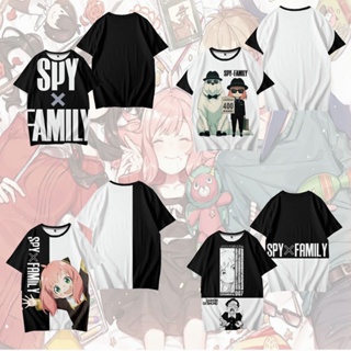 เสื้อยืดแขนสั้นลําลอง พิมพ์ลายกราฟฟิค SPY FAMILY 3 มิติ ทรงหลวม แฟชั่นสําหรับครอบครัว