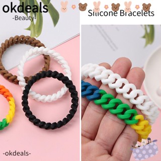 Okdeals ซิลิโคน สร้อยข้อมือ ปาร์ตี้ เครื่องประดับ อุปกรณ์เสริม ซิลิกาเจล เสน่ห์ วง