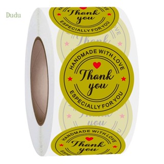 Dudu สติกเกอร์ฉลาก Thank You ทรงกลม สําหรับติดตกแต่ง 500 ชิ้น