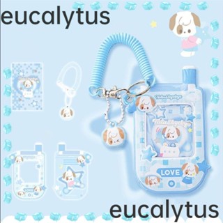 Eucalytus1 คลิปหนีบป้ายชื่อ บัตรประจําตัว บัตรพลาสติก รูปโทรศัพท์ สายโทรศัพท์ พร้อมจี้ PVC สองสี เครื่องเขียนโรงเรียน