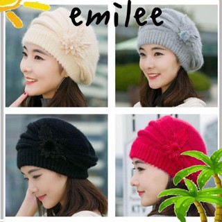 Emilee Beanies หมวกบีนนี่ นิ่ม หมวกแก๊ป สีพื้น สําหรับผู้หญิง