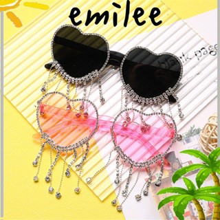 Emilee เพชร แว่นกันแดด สีลูกกวาด UV400 แว่นตากันแดด