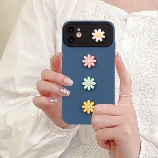 เคสซิลิโคนนิ่ม ลายดอกไม้ 3D ป้องกันเลนส์กล้อง กันกระแทก สําหรับ iPhone 11 12 13 14 Pro MAX 11Pro 12Pro X XR XS MAX