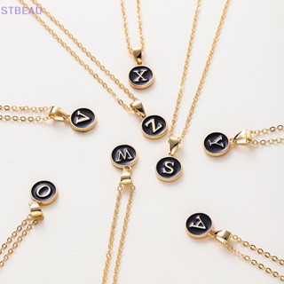 [cxSTBEAU] สร้อยคอโชคเกอร์ จี้ตัวอักษรภาษาอังกฤษ A-Z โลหะ สีดํา เครื่องประดับ สําหรับผู้หญิง ผู้ชาย MME