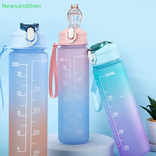 Newsandthen 900 มล. ขวดน้ํา นักเรียน ขวดเครื่องดื่ม พร้อมฟาง พลาสติก กีฬา ถ้วยน้ํา ฟิตเนส เหยือก กีฬา ขวดน้ํา ถ้วย อวกาศ ดี