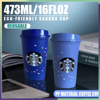 Starbucks ขวดน้ําพลาสติก PP ขนาด 473 มล. 16 ออนซ์ แบบพกพา 1 ชิ้น