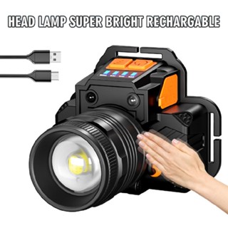 Headlamp USB Rechargeable LED Head Light 3 Modes Zoomable Super Bright