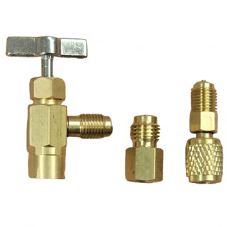 ⚡NEW 8⚡ADAPTERS For R134a Manifold/yellow Hose Solid Metal Construction T-shaped Handle