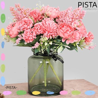 Pista ดอกกุหลาบปลอม ไฮเดรนเยีย ผ้าไหม สไตล์วินเทจ สําหรับตกแต่งบ้าน