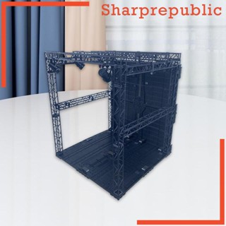 [Sharprepublic] โมเดลฟิกเกอร์เวที พร้อมไฟ แบบพกพา สําหรับตุ๊กตา รถบรรทุกบังคับ
