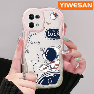 เคสโทรศัพท์มือถือแบบใส กันกระแทก ลายการ์ตูนนักบินอวกาศนําโชคน่ารัก สีครีม สําหรับ OPPO Reno 7 4G Reno 8 4G F21 Pro F21s Pro Reno 4 Pro Reno 6