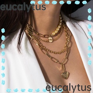 Eucalytus1 สร้อยคอโชคเกอร์แฟชั่น หลายชั้น สไตล์สร้างสรรค์