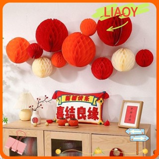 Liaoy โคมไฟกระดาษ รูปรังผึ้ง สไตล์จีน 4 นิ้ว 10 ซม. DIY สําหรับอาบน้ําเด็ก 5 ชิ้น