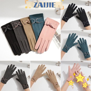 Zaijie24 ถุงมือขับรถ หน้าจอสัมผัส แฟชั่นฤดูหนาว อบอุ่น