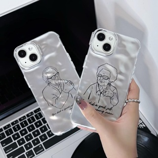 เคสโทรศัพท์มือถือแบบนิ่ม TPU ใส กันกระแทก ลายเรียบง่าย สีเงิน สําหรับ iPhone 11 13 12 14Pro Max