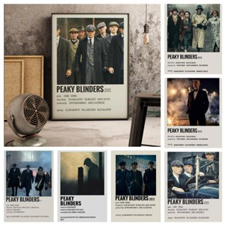 โปสเตอร์ภาพวาดผ้าใบ ลาย Peaky blinders สําหรับตกแต่งผนัง